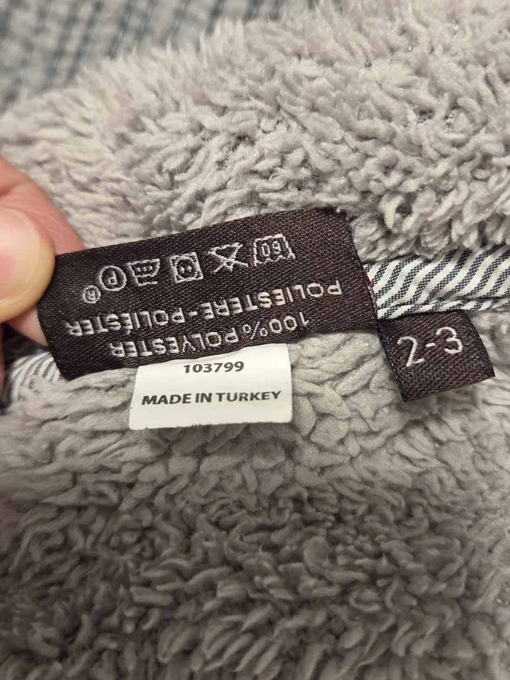 Cozy Kids Plush Button-Up Robe — Light Grey